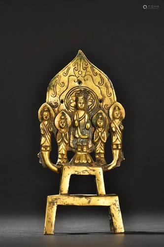 A Fine Gilt-bronze Buddha Ornament