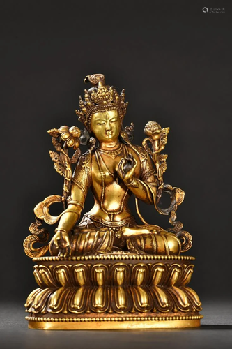 A Fine Gilt-bronze Figure of Tara