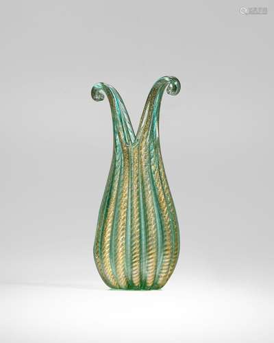 【¤】ERCOLE BAROVIER (1889-1974) Large Cordonato Oro Vasecirca...