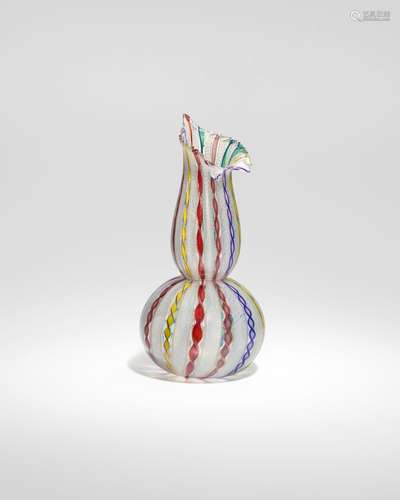 【¤】MURANO Zanfirico Vasecirca 1950glass decorated with polyc...