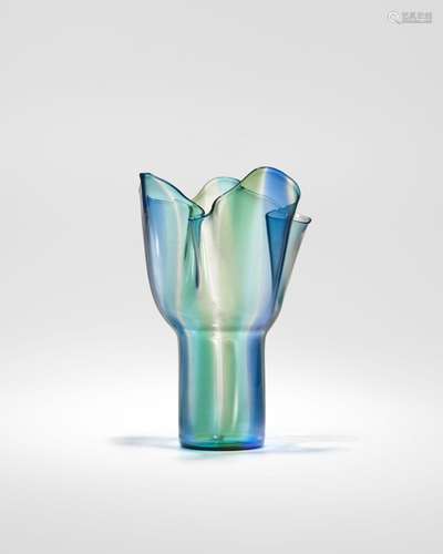 【¤】TIMO SARPANEVA (1926-2006) Kukinto Vase1993for Venini, bl...