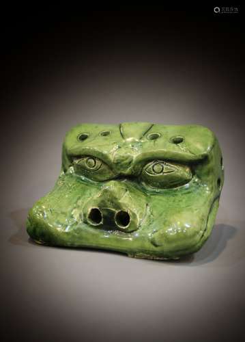 A Chinese porcelain mask from the 12th-13th centuries