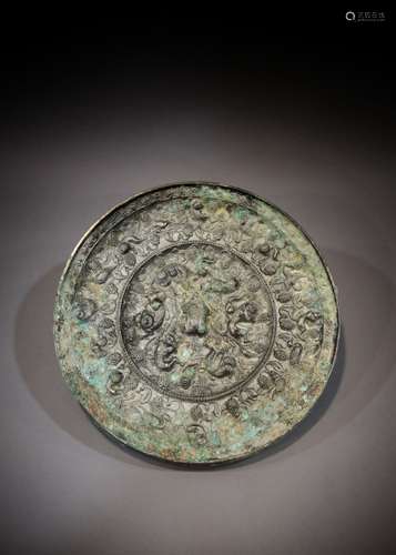 A Chinese bronze mirror