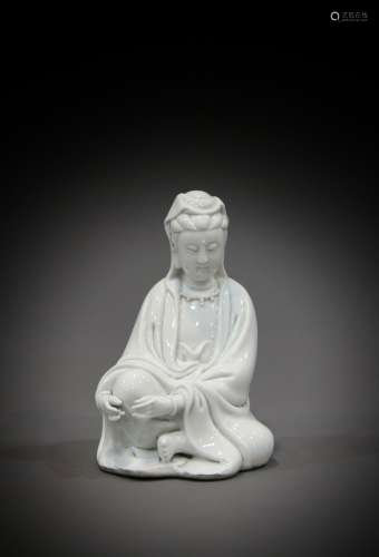 A Chinese white glazed Guanyin from the 19th to the 20th cen...