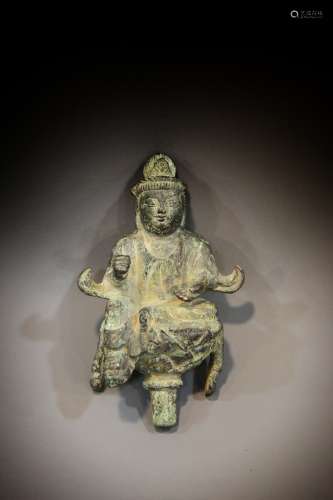 A Bronze Buddha statue from the 19th to 20th centuries in Ch...