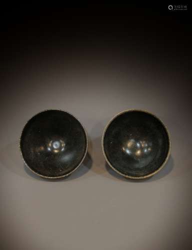 2 Chinese black bowls from the 12th to 13th centuries