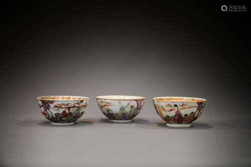 A set of Chinese bowls from the 19th to the 20th century