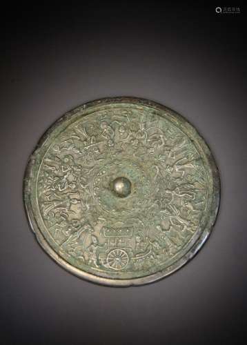 A Chinese bronze mirror