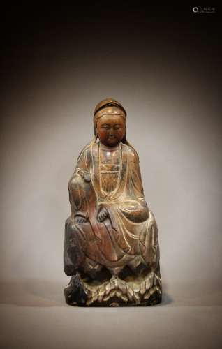 A Chinese wood carving artwork from the 19th-20th centuries