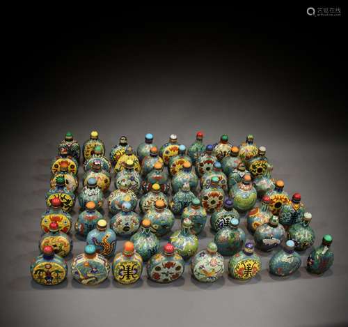 56 small Chinese copper bottles from the 19th to the 20th ce...