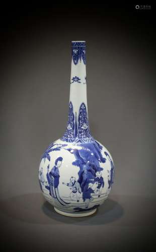 A Vase of Chinese 18th-century porcelain figures
