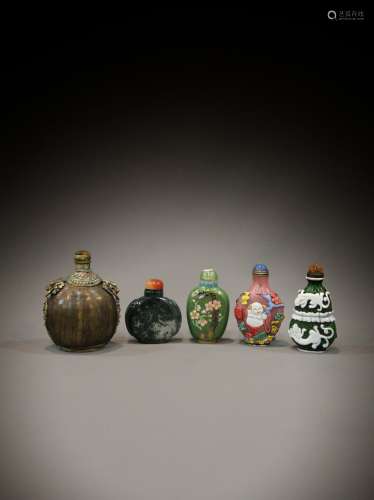 5 small chinese copper bottles from the 19th to the 20th cen...