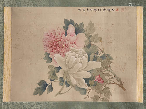 缪嘉惠 牡丹 立轴 绢本
