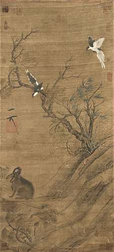 宋徽宗 花鸟 立轴 绢本
