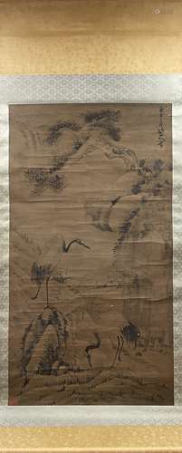 八大山人 松鹤图 立轴 纸本