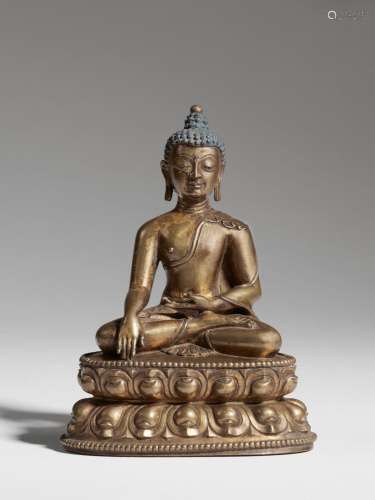 STATUETTE DE BOUDDHA EN LAITON TIBET, XIIIE SIÈCLE