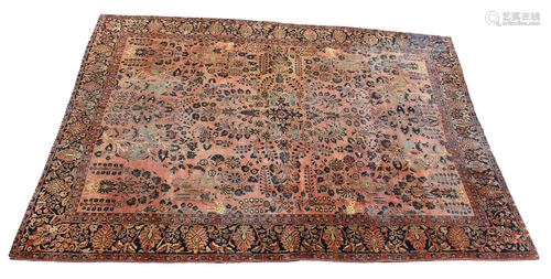 19th C. Persian Saruq Mohajaran Rug