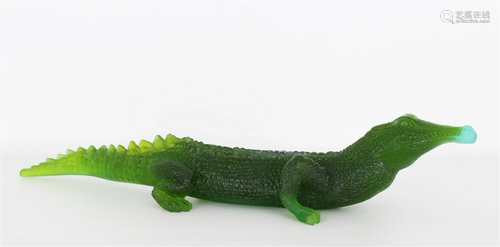 Large Daum Pate De Verre Alligator, Original Box