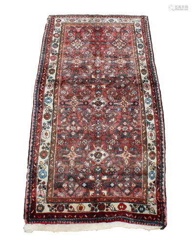 Bijar Hand-Knotted Vintage Persian Wool Rug