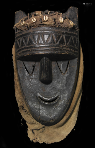 Early 20th C. Panel Mask Landai w/ Pennyweights