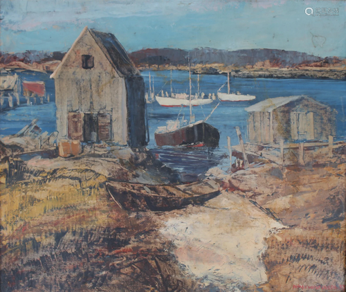 American School, Double Sided Harbor Painting