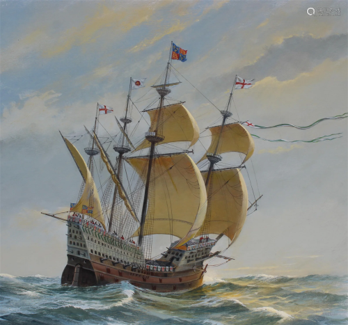 Charles J Lundgren (1911-1988) "Mary Rose" Oil