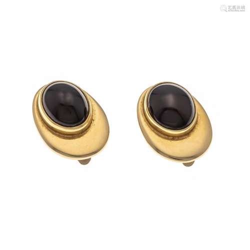 Garnet earclips GG 585/000 wit