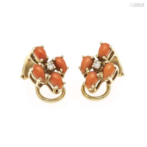 Coral earclips GG 585/000 with