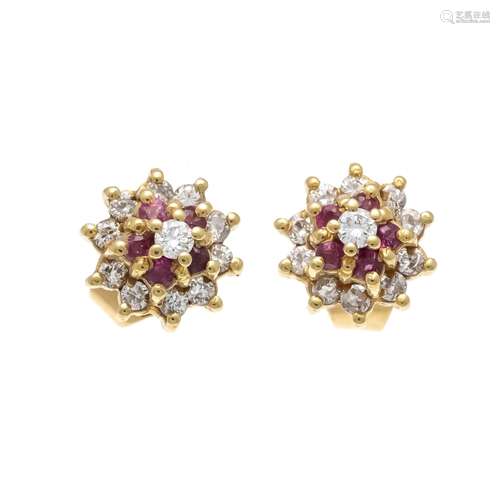 Ruby-brilliant ear studs GG 75