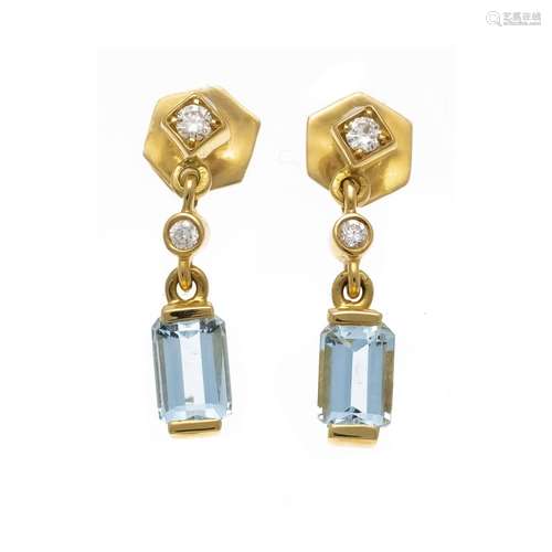 Blue topaz diamond ear studs G