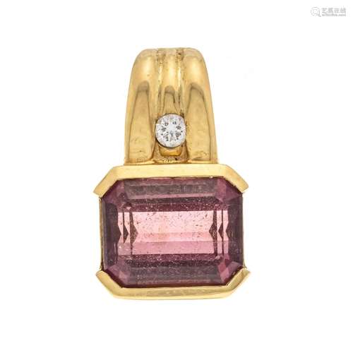 Tourmaline diamond clip pendan