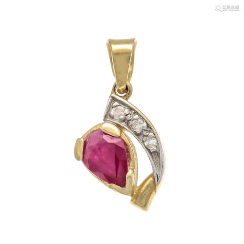 Ruby-diamond pendant GG/WG 585