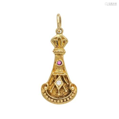 Ruby-diamond pendant GG 750/00