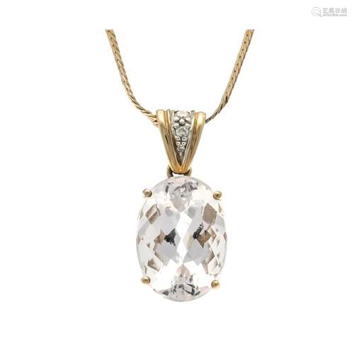 Morganite-diamond necklace GG/