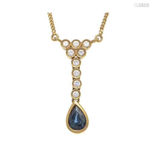 Sapphire and diamond necklace