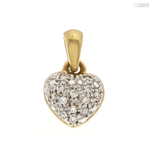 Diamond heart pendant GG/WG 75