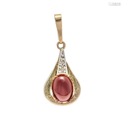 Carnelian diamond pendant GG/W