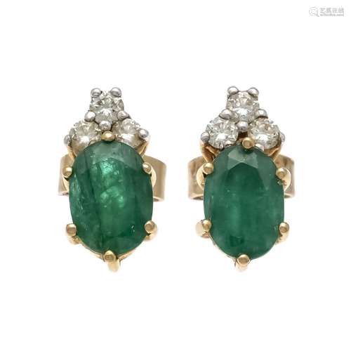 Emerald diamond stud earrings