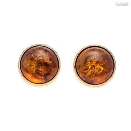 Russian amber ear studs GG 583