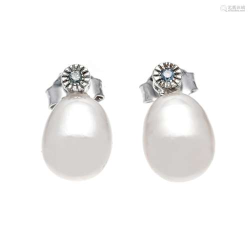 pearl-brilliant earrings WG 58