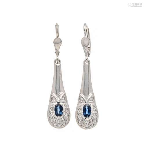 Sapphire diamond earrings WG 5