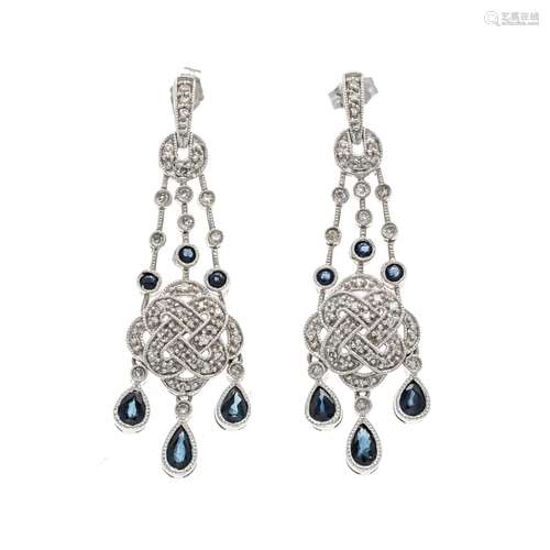 Sapphire diamond earrings WG 5