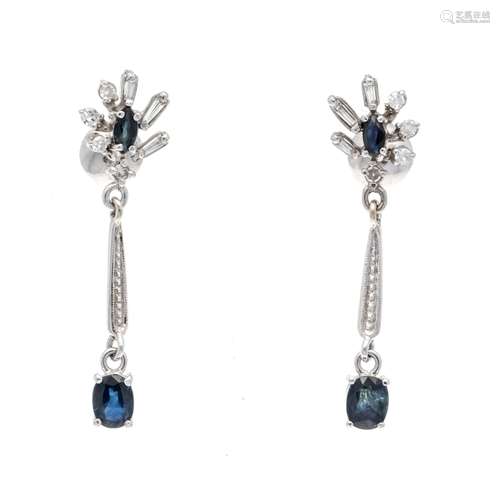 Sapphire diamond earrings WG 7