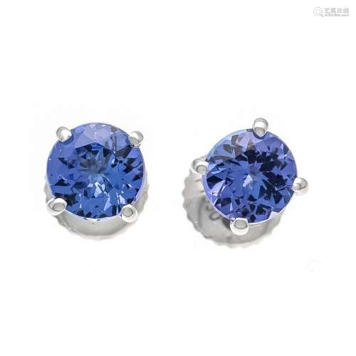 Tanzanite ear studs platinum 9