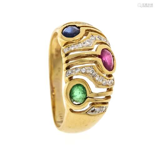 Ruby emerald sapphire ring GG