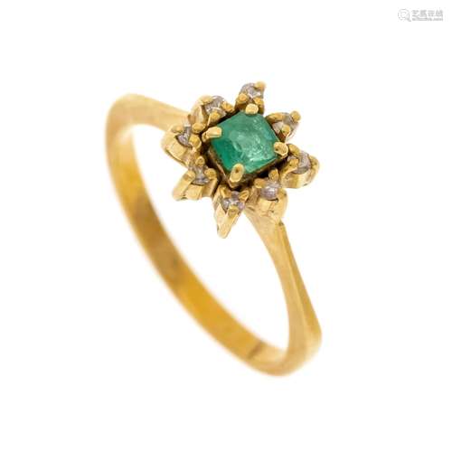 Emerald diamond ring GG 750/00