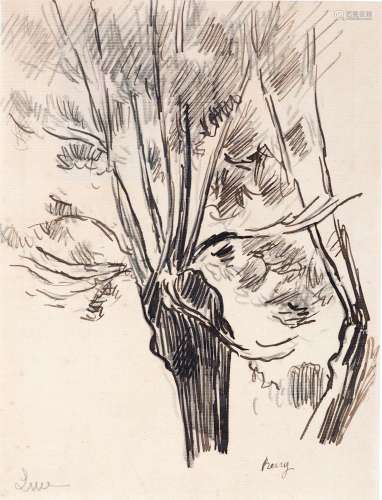 Maximilien LUCE (1858-1941)Etude d'arbre à BessyEncre et cra...