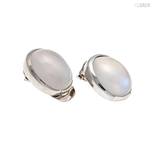 Moonstone earclips WG 750/000