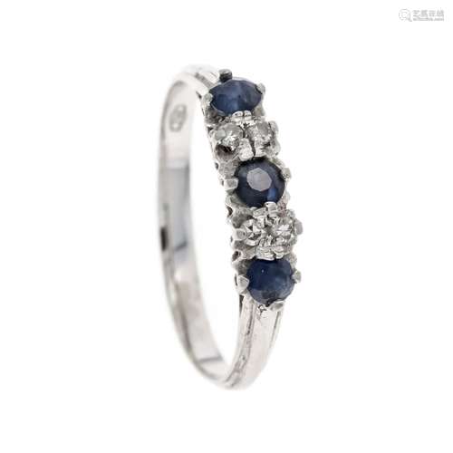 Sapphire diamond ring WG 750/0