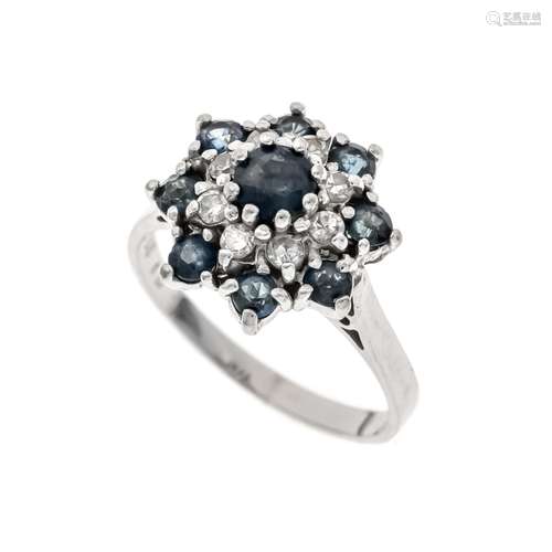 Sapphire diamond ring WG 585/0